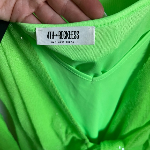 Green Sequin Wrap Dress - Picture 4 of 5